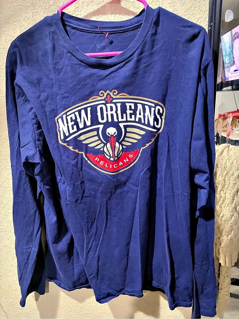 NBA Anthony Davis New Orleans Pelicans #23 Long Sleeve Name & Number T-Shirt